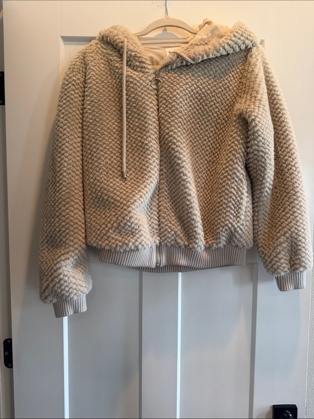 Heartloom Cream Sherpa Hooded Utility Jacket